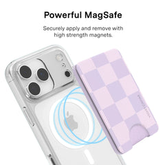 Lilac Vibe Checkered Magsafe Wallet