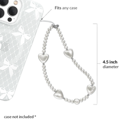 Vintage Pearl Heart Phone Charm