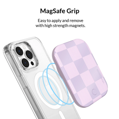 Lilac Vibe Checkered Portable MagSafe Charger Power Pack
