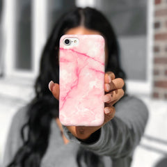 Pink Streak Marble iPhone Case
