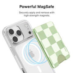 Pistachio Vibe Checkered Magsafe Wallet