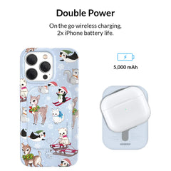 Winter Wonderland Baby Animals Portable MagSafe Charger Power Pack