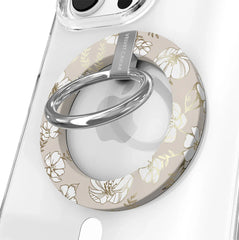 White Floral MagSafe Grip Ring