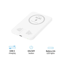 White Slim Portable MagSafe Charger Power Pack