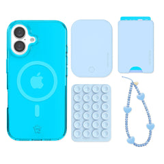Neon Blue iPhone Bundle Set - Wallet