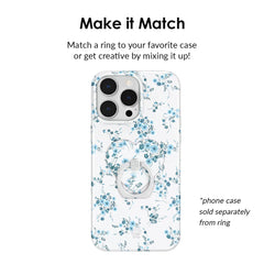 French Blue Floral Phone Ring