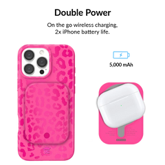 Even Hotter Pink Leopard Portable MagSafe Charger Power Pack