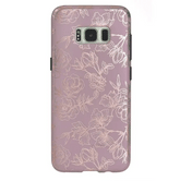 Dusty Rose Chrome Floral Samsung Galaxy Case