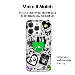 Neon Green Heart Phone Ring