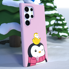 Pudgy Penguins Positive Pink Samsung Case