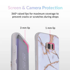 White & Gold Marble Samsung Case
