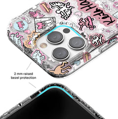 Keith Haring Pastel Glitter iPhone Case