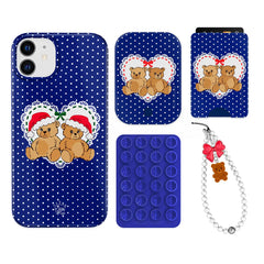 Winter Teddy iPhone Bundle Set - Wallet