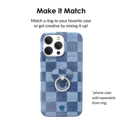 Denim Vibe Checkered Phone Ring