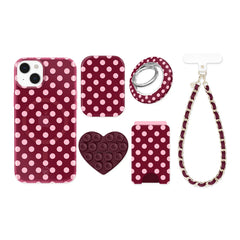 Raspberry Polka Dot iPhone Bundle Set