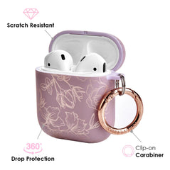 Dusty Rose Chrome Floral AirPods Case
