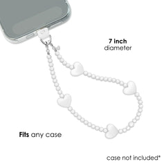 White Heart Phone Charm