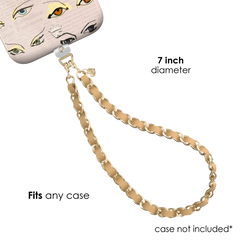 Nude Leather Chain Phone Charm