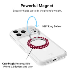 Raspberry Polka Dot MagSafe Grip Ring