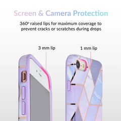 Purple Geometric Marble iPhone Case