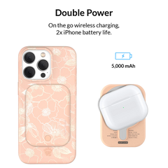 Peach Blossom Portable MagSafe Charger Power Pack