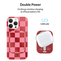 Rose Vibe Checkered Portable MagSafe Charger Power Pack