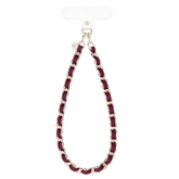 Burgundy Leather Chain Phone Charm