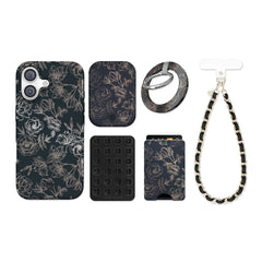 Floral Rose Gold Chrome iPhone Bundle Set