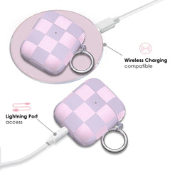 Lilac Vibe Checkered AirPod Case
