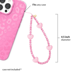 Pink Heart Phone Charm