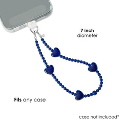 Clear Blue Heart Phone Charm