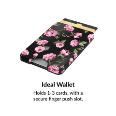 Pink Rose Floral MagSafe Wallet