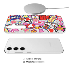Snoopy Patchwork Glitter Samsung Case