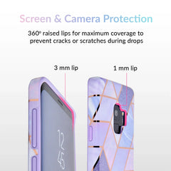 Purple Geometric Marble Samsung Case