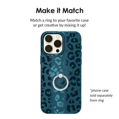 Metallic Navy Leopard Phone Ring