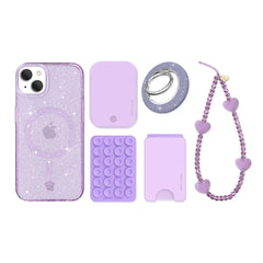 Lilac Stardust Glitter iPhone Bundle Set