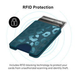 Metallic Navy Leopard MagSafe Wallet