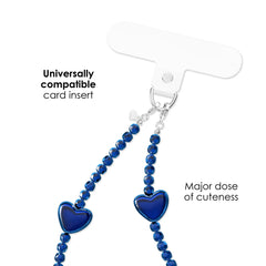 Clear Blue Heart Phone Charm