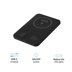 Black Slim Portable MagSafe Charger Power Pack