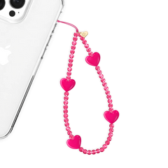 Hot Pink Heart Phone Charm