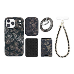 Floral Rose Gold Chrome iPhone Bundle Set