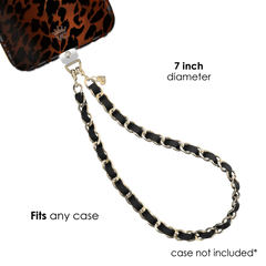 Black Leather Chain Phone Charm