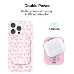 Lovely Pink Bows Portable MagSafe Charger Power Pack