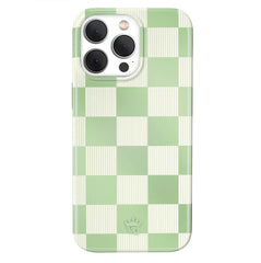 Pistachio Vibe Checkered iPhone Case