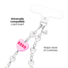 Sweet Hearts Pearl Chain Phone Charm