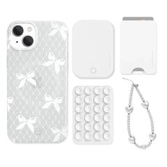 Vintage Lace Bows iPhone Bundle Set - Wallet