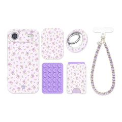 Dainty Lilac Floral iPhone Bundle Set
