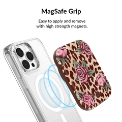 Rosy Leopard Portable MagSafe Charger Power Pack