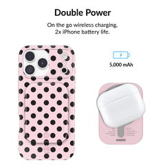 Princess Pink Polka Dot Portable MagSafe Charger Power Pack