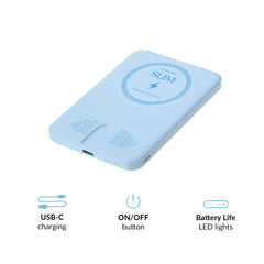 Cotton Candy Blue Slim Portable MagSafe Charger Power Pack